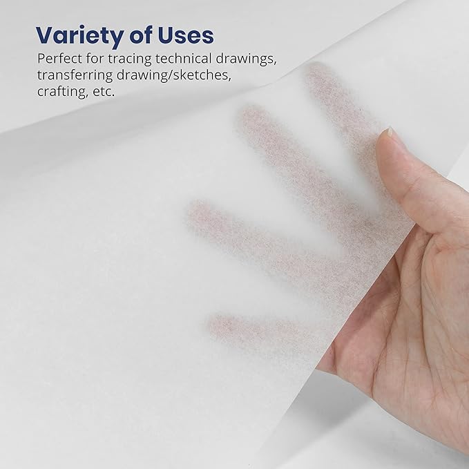 Pacific Arc Tracing Paper Roll, White, 12 Inch X 20 Yard Roll