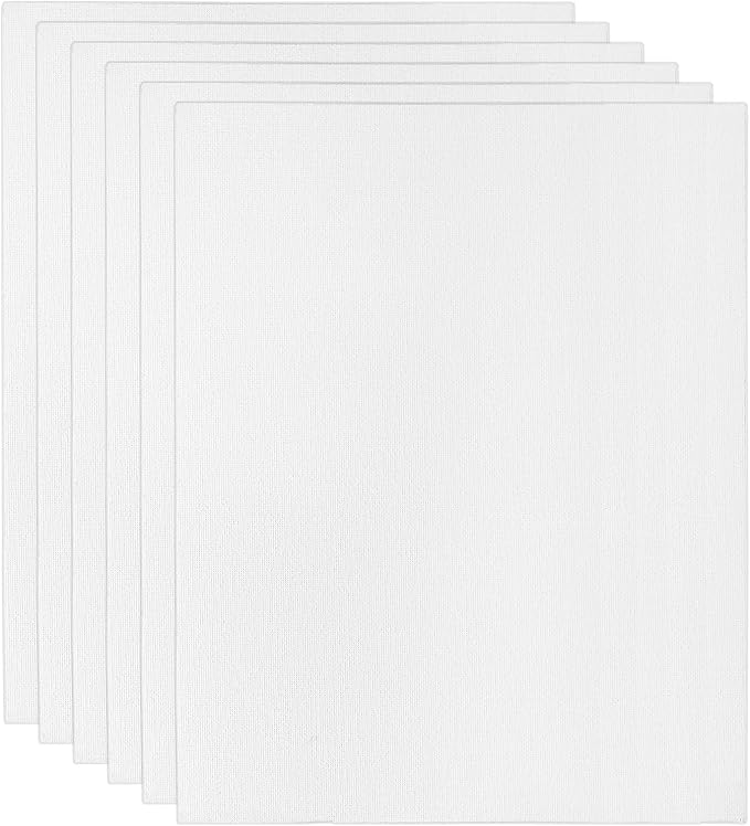 PATIKIL 9x12 Canvas Boards for Painting, 6 Pack 100% Cotton Square Triple Primed Stretched Blank Art Canvas Panel Bulk Thin for Acrylic, Oil, Tempera Paints, White