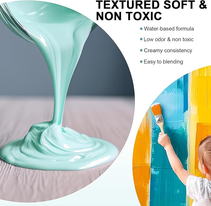 Nicpro 14 Colors Chalk Paint for Furniture, Ultra Matte Finish Acrylic Craft Paint Set (8.45 oz, 250ml) Chalk Furniture Paints with Liquid Wax, Color Wheel for Crafts, Home Decor, Beginner and Artists