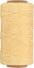 PATIKIL 284 Yard Flat Waxed Thread 150D 1mm Leather Sewing Cord for Repairing Shoes Bags Wallets Jewelry Making DIY Leather Craft, Khaki