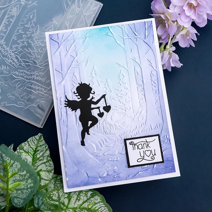 BAOFALI 3D Embossing Folder for Card Making,Deep Forest, Trees Texture Plastic Texture Fades Embossing Folder Template for Scrapbooking Cardstock Album DIY Decoration Paper Crafting 6.3x4.5inch