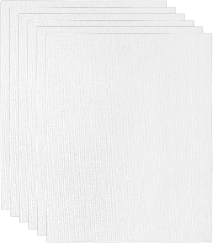 PATIKIL 8x10 Canvas Boards for Painting, 6 Pack 100% Cotton Square Triple Primed Stretched Blank Art Canvas Panel Bulk Thin for Acrylic, Oil, Tempera Paints, White