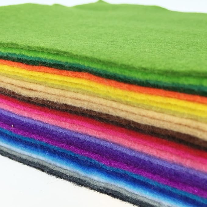 flic-flac 28pcs Large 17.8 x 17.8 inches (45cmx45cm) Acrylic Felt Soft Nonwoven Fabric DIY Craft Work Patchwork Sewing Mixed Color 1.4mm Thick