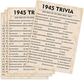 80th Birthday Party Games, 1945 Trivia Games, Birthday Party Supplies for Adults, Fun 1945s Party Game，Pack of 30 Cards