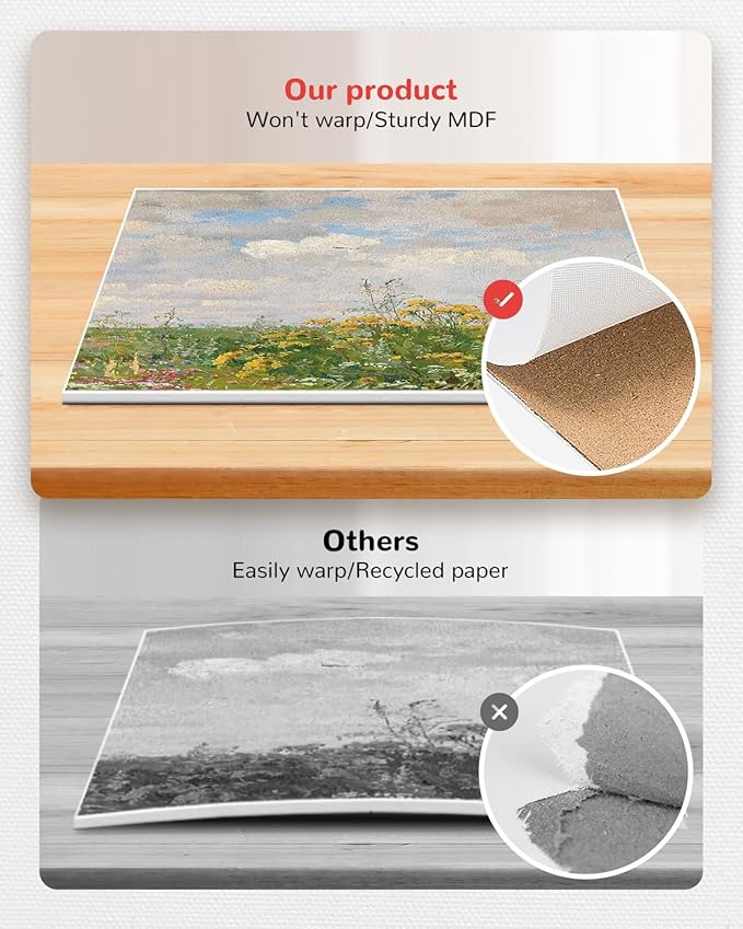 Canvas Boards for Painting 48 Pack, 8x10 Inch Painting Canvas Panels, 100% Cotton White Blank Art Supplies for Acrylics Oil Watercolor Tempera Paints