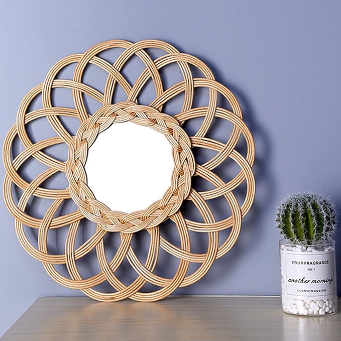DARENYI 4Pcs Glass Round Mirror Tile, 6 Inch Self Adhesive Sticker, Small Circle Sheet for DIY Crafts, Plates Trays for Wedding Table Centerpieces Walls Decor