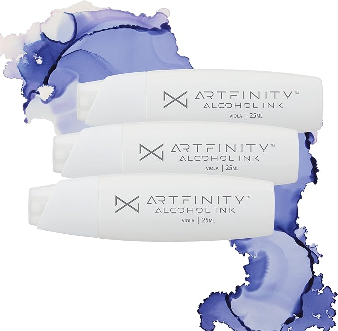 Alcohol Inks 3 Pack - Vibrant, Professional, Dye-Based Alcohol Inks for Artfinity Alcohol Markers, Artists, Drawing, & More! - Viola BV2-4