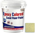 Epoxy Colored Sand Floor Paint, Epoxy Floor Paint for Concrete, High Gloss Marble Effect Coating, Waterproof Non-Slip Concrete Paints, Suitable for Indoor/Outdoor Use (Yellow,640 oz/20 kg)