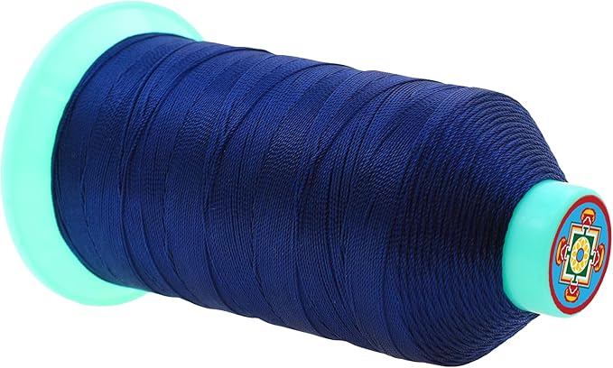 Mandala Crafts Bonded Nylon Thread Dark Blue Heavy Duty Sewing Threads - 415 YDs Size 346 210D T350 Tex 350 Thread for Leather Jeans Weaving Outdoor Marine Upholstery Threads