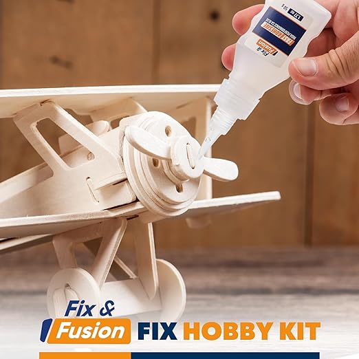 FIX & FUSION Ca Super Glue (1.77 Oz) with Activator Spray (6.76 Fl Oz) Set, Fast Adhesive/Cyanoacrylate Glue & Instant Activator for Woodworking, Plastic, Rubber, Granite, DIY & Industrial, (4 Pack)