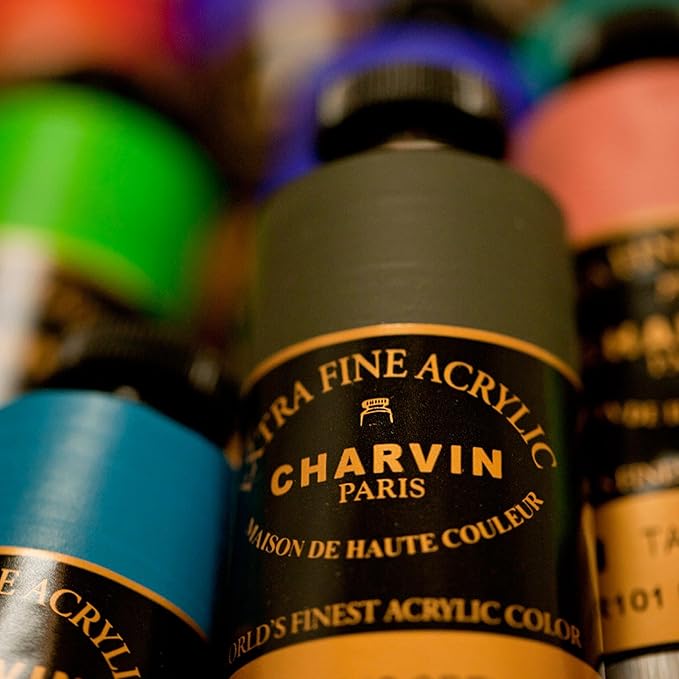 Charvin Extra Fine Professional Acrylic Paint - French Yellow Primary, 150ml Tube, Triple-Milled, Lightfast Pigments, Open Stock Artist Acrylic Paints in Nature-Inspired Hues