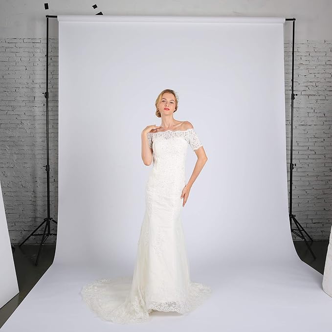 Seamless Photography Background Paper Roll, White Photo Paper Backdrop for Photography, Video and Streaming (107''x36' Snow)