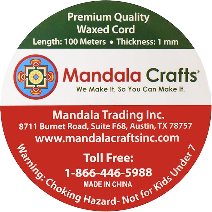 Mandala Crafts 1mm 109 Yards Mustard Yellow Cotton Waxed Cord for Jewelry Making Bracelet Cord Waxed String - Beading String Thread Jewelry Cords for Necklaces String