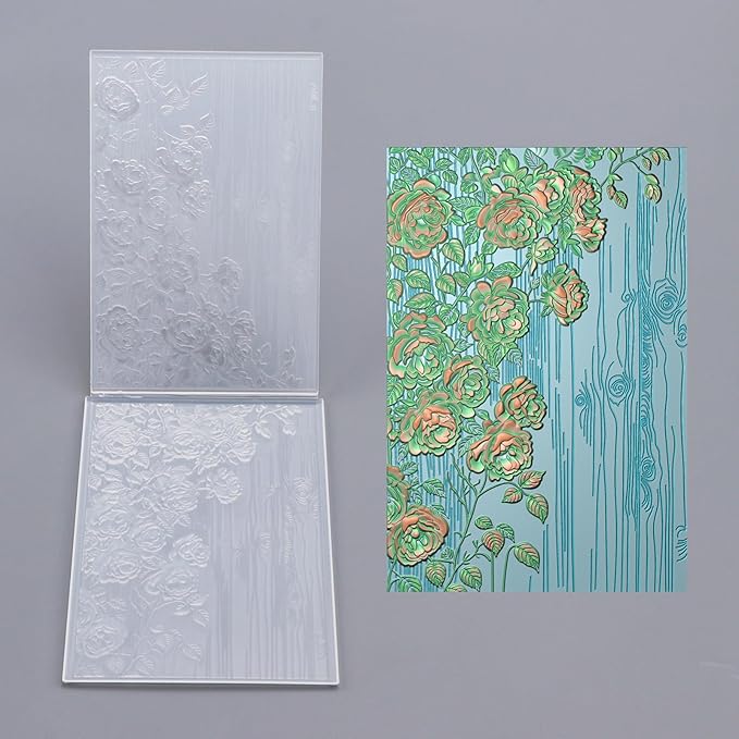 BAOFALI 3D Embossing Folder for Card Making,Beautiful Flower Plastic Texture Fades Embossing Folder Template for Scrapbooking Cardstock Album DIY Decoration Paper Crafting 6.3x4.5inch