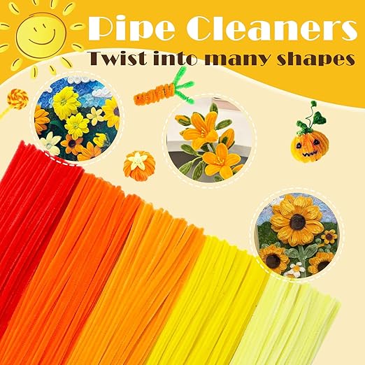 Veramz 500PCS Pipe Cleaners Craft - Orange Pipe Cleaners Craft Bulk Supplies,Chenille Stems for Kids and Adults DIY Arts Crafts Project