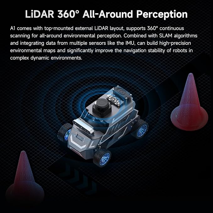 Yahboom ROS2 Robot Car Ackerman Steering Chassis,AI Visual Recognition Embodied Intelligence AI for Jetson Nano B01 4GB,User Manual Included(Ultimate Ver with Nano-4GB)