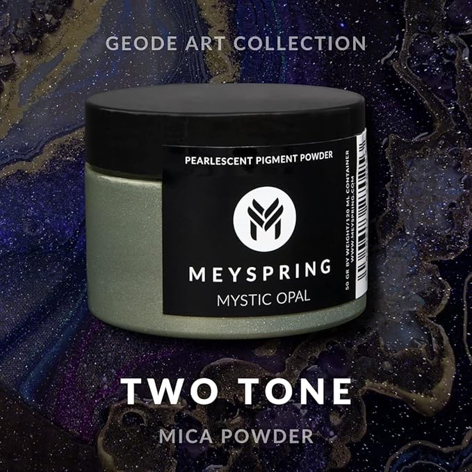 MEYSPRING Mystic Opal - Two Tone Green Mica Powder for Resin Art - Pigment Powder for Dyes - Color Shifting Dye - Resin Art Pigment Set - 50g