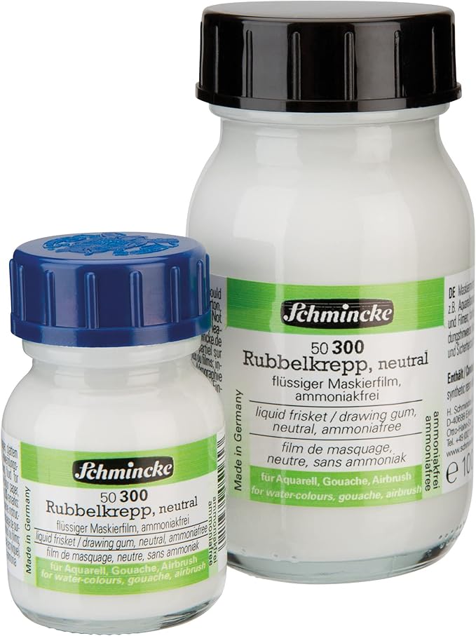 Schmincke - Liquid frisket neutral, 100 ml, 50 300055, colourless masking liquid for opaque areas of paintings, smooth drawing cardboard, ammonia-free