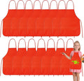 PLULON 15 Pcs Kids Apron Painting Aprons, Kids Aprons for Painting Red Apron Art Apron Smocks Bulk for Art Activity Craft Home Kitchen Classroom Party Supplies