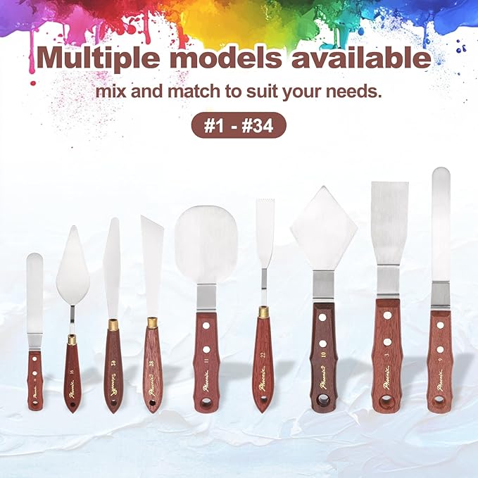 MECCANIXITY Pack of 1 Large Palette Knife No.16, 11.8" Long Palette Knives with Stainless Steel Flexible Spatula Pallet Knife and Wood Handle for Scraping, Mixing, Oil Acrylic Painting Canvas