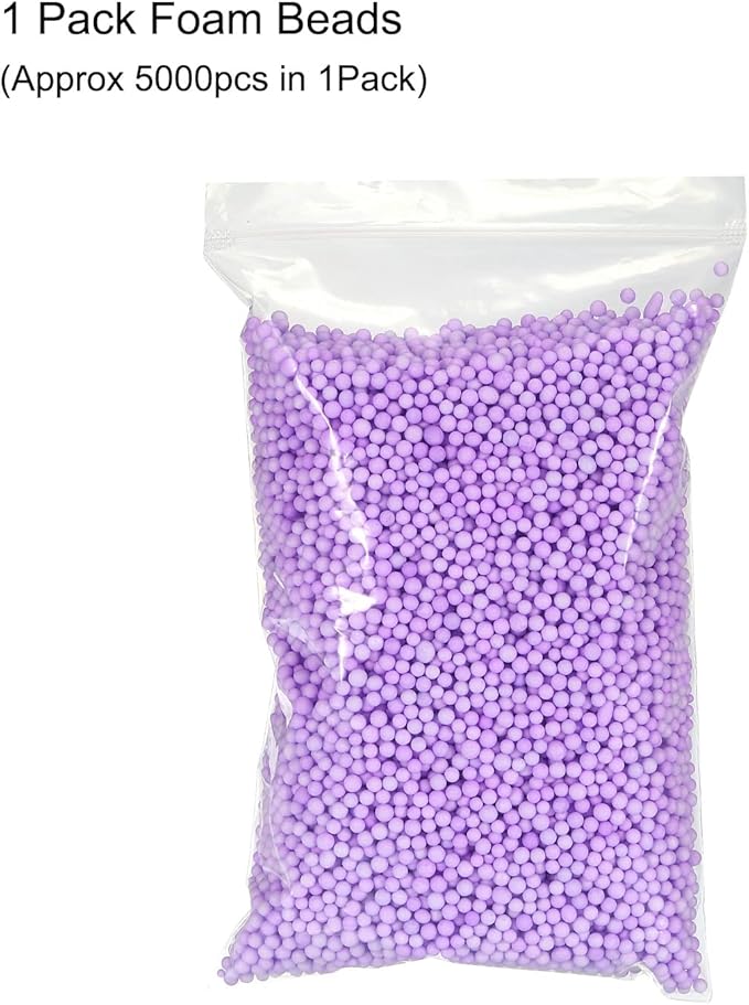 MECCANIXITY Foam Beads Foam Balls 4-6mm for Wedding and Party Decorations, Tiny Packing Balls, Arts DIY Crafts Supplies (Purple,1 Pack Approx 5000pcs)