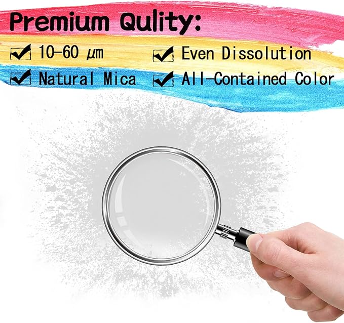 Mica Powder - 60g Mica Powder for Epoxy Resin - Pearl Pigment Powder Dye for Resin/Eye Shadow/Soap Making/Nails/Bath Bombs etc. (White)
