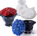 Epoxy Resin Storage Box Silicone Molds A Bouquet of Roses Jar with Lid DIY Jewelry Trinket Candy Container Silicone Mould Epoxy Concrete Cement Plaster Planter Candle Vessel Craft Molds