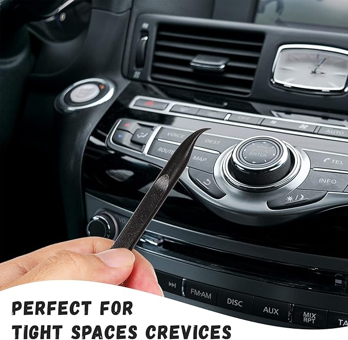 Minatee 18 Pieces Non-scratch Plastic Scraper Tool Multi-purpose Carbon Fiber Pen-shaped Plastic Scraper for Cleaning Small and Narrow Space(Black)
