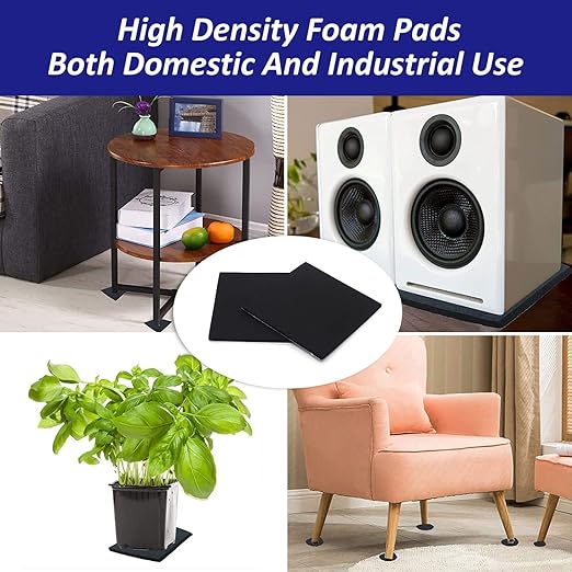 Foam Padding Sheets with Adhesive Backing - 1/8" Thick Self Stick Neoprene Insulation Foam,1/8 Inch Thick X 4 Inch Long X 4 Inch Wide - 8Pcs