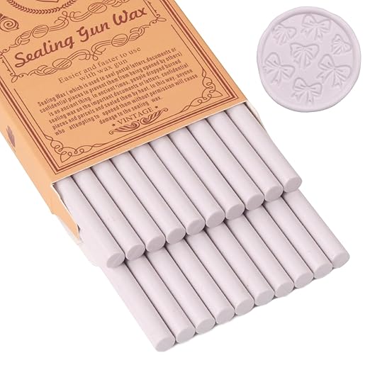 Light Purple Sealing Wax Sticks, WASOHLING 20Pcs Glue Gun Wax Seal Sticks for Wax Seal Stamp, Purple Wax Seals for Christmas Wedding Invitation Envelope Letter Seals, Craft Adhesive (Mini Size)
