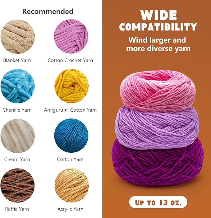 Yarn Winder and Swift, Electric Yarn Ball Winder & Swift Combo for Crocheting, Efficiently Cake with Strong Tension Adjustable Speed Up to 13 oz, Yarn Spinner Wool for Knitting Enthusiast (Blue)