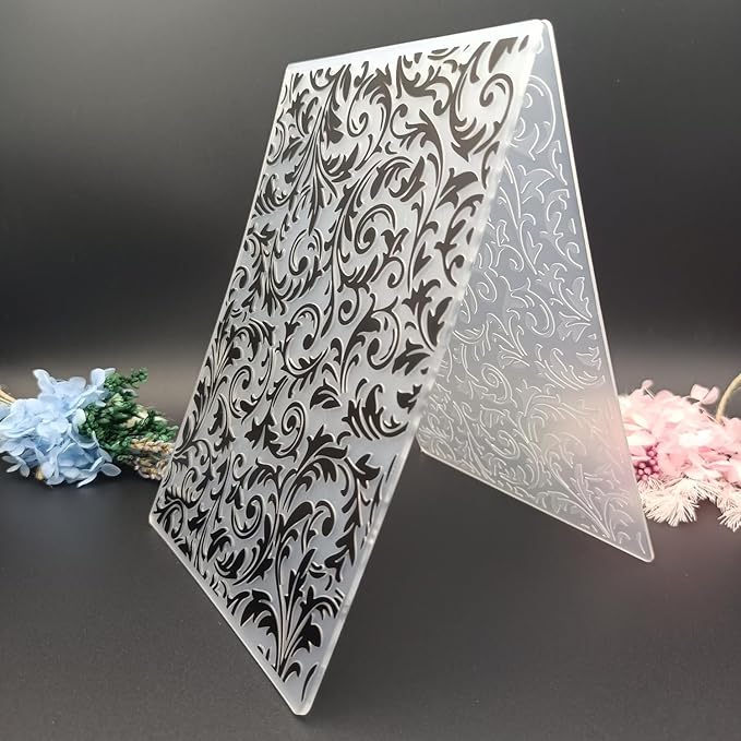 Vine Texture Embossing Templates 5x7inch 3D Plastic Embossing Folders for Card Making DIY Scrapbooking Photo Album Card and Handmade Paper Craft Decor