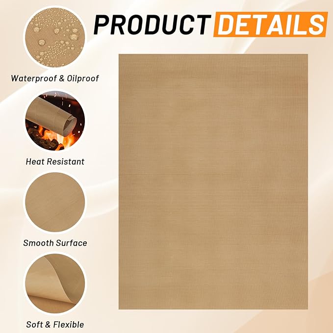 Svaldo Teflon Sheets for Heat Press, 3 Pack, 12x16 Heat Press Paper for T Shirts, Hat, Reusable Non Stick PTFE Teflon Sheet, Iron Transfer Paper for Sublimation Machine, Craft & Baking