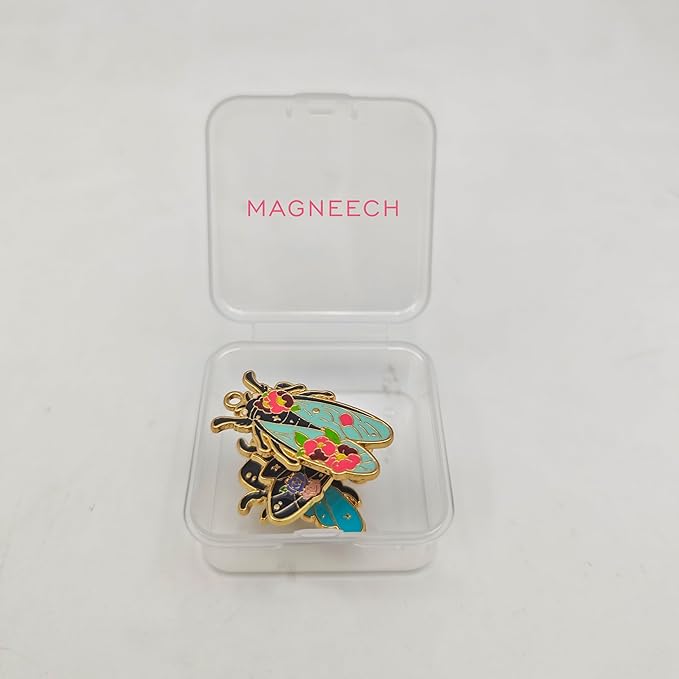 3Pcs Insect Themed Needle Minder, Magnetic Pin Holder for Cross Stitch, Needlework and Embroidery Accessories - Keep Your Needles Secure（ Bees，Butterflies，Cicadas）