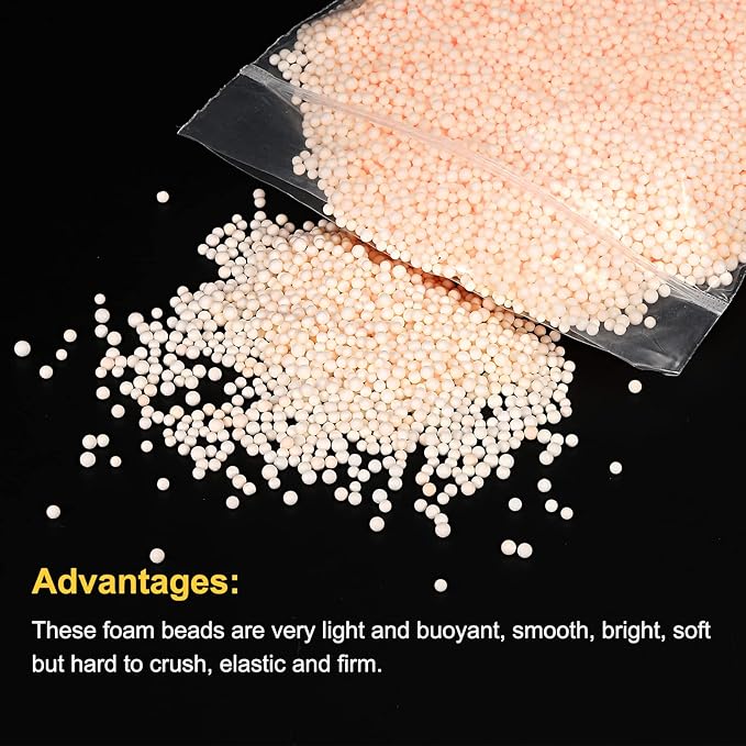 MECCANIXITY Foam Beads Foam Balls 2-3mm for Wedding and Party Decorations, Tiny Packing Balls, Arts DIY Crafts Supplies (Champagne,1 Pack Approx 8000pcs)