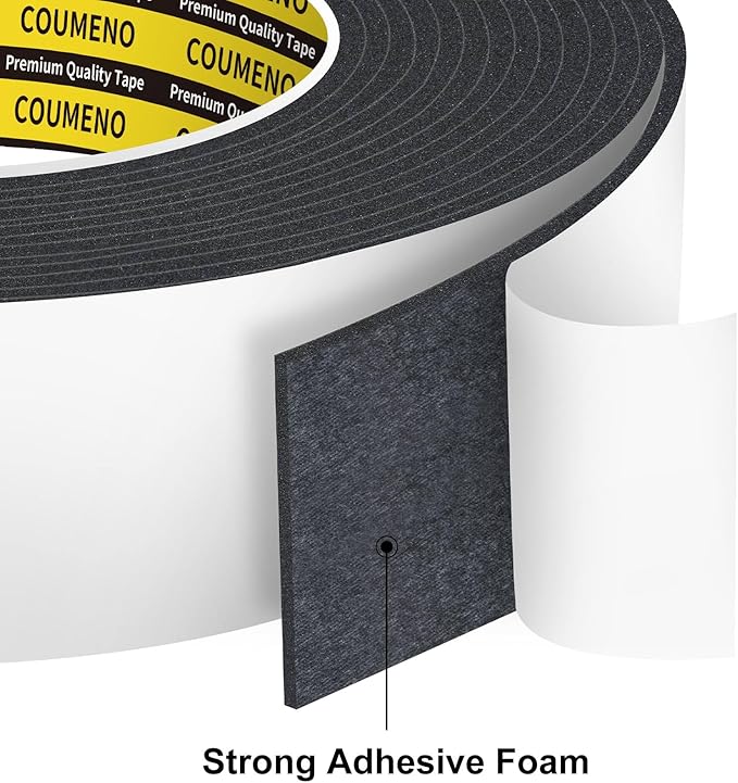 EVA Single-Sided Foam Tape, Single-Sided Sealing Strip Foam Pad Sponge Tape Window Weatherproof, Self-Adhesive Insulation Sealing Tape 2inX9.84FT