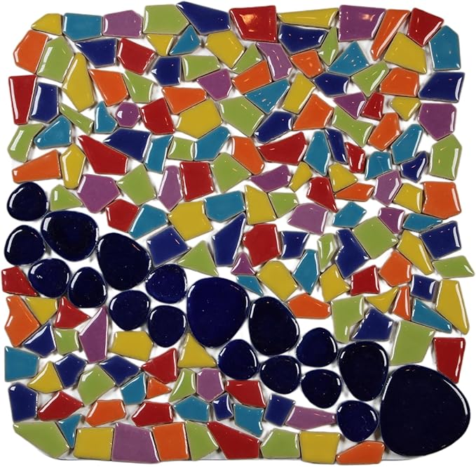 Ceramic Mosaic Tiles for Crafts & Art Projects 200 Grams Vibrant Colors Pieces Fit Together Like a Puzzle Endless Creative Ideas for Mosaic Art DIY Hobbies Small Sizes (Orange)