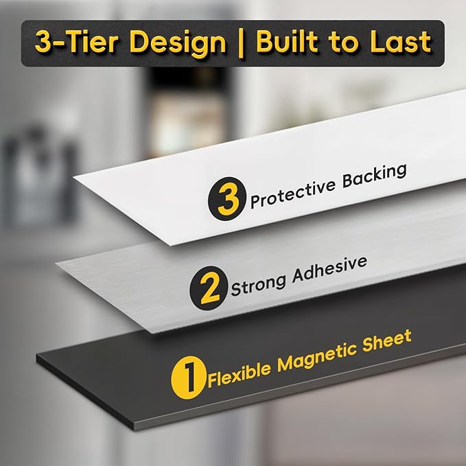 Magnetic Strips Self Adhesive,6 Pack 6" x 1" (150 x25 x 2 mm) Sticky Back Magnet Tapes, Flexible Durable Magnet Stickers for Classroom Office Kitchen, Fridge, DIY, Crafts