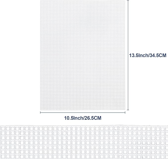 Caydo 18 Pieces 7 Count Plastic Canvas Sheets, 7 CT Clear Plastic Mesh for Cross Stitching, Making Jewelry Organizer, Knit Crochet Projects (10.5 x 13.5 Inch)
