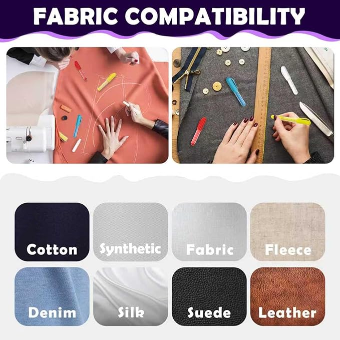 3PCS Sewing Chalk for Fabric, Wipeable and Washable Fabric Chalk for Sewing, Tailors Chalk for Fabric Etailed Marking on Fabrics, Cottons, Leathers - Blue, White, Red