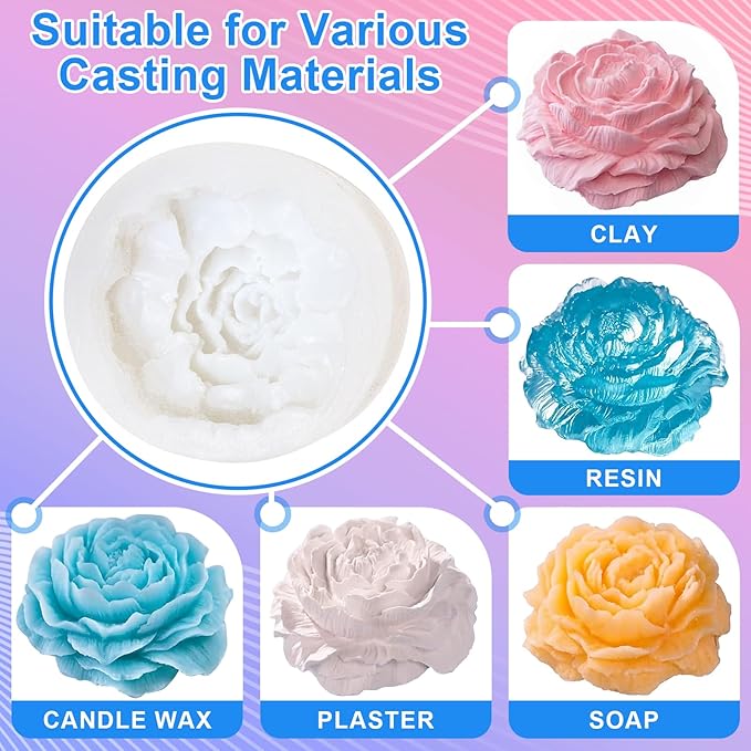 MITINU Silicone Mold Making Kit, 38.8oz 15A Elastic Liquid Silica Gel for Casting Resin molds and Candle & Soap Mold,Fast Cure Translucent Platinum Silicone Rubber