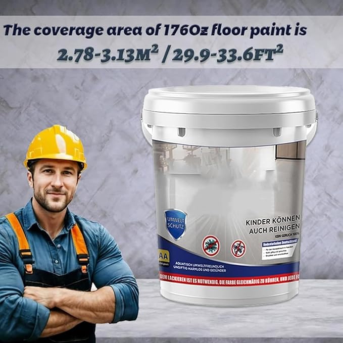 Epoxy Floor Paint, Epoxy Colored Sand Floor Paint, High-Gloss Marble Effect Self-Leveling Coating, Waterproof, Non-Slip, Ultra-Durable for Garage, Basement, Wood Floors (Sapphire Blue,44 lb)