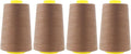 Mandala Crafts 4 Pack of Serger Threads Cones Spools - 40S/2 24000 Yards Polyester Mocha Threads for Sergers Machine and Overlock Quilting Sewing Machine