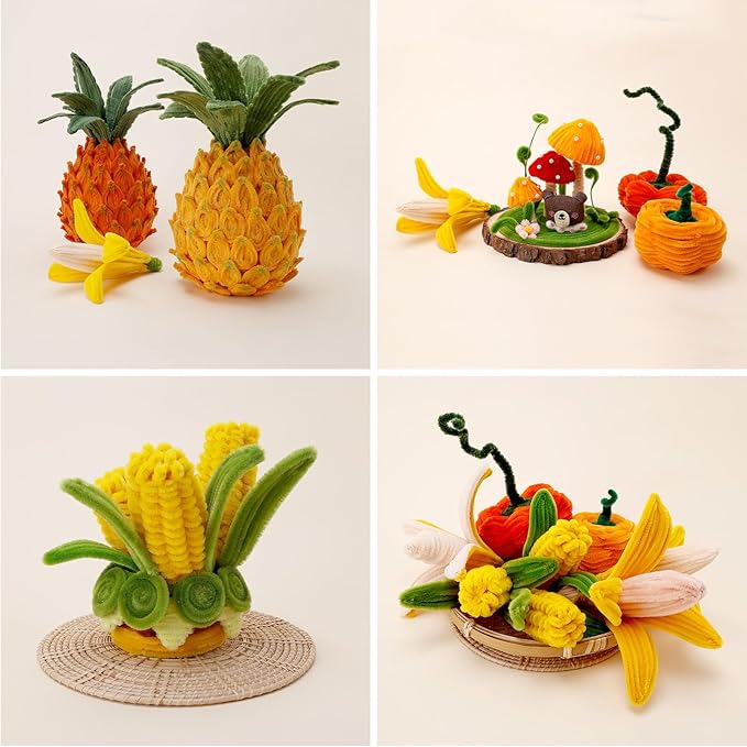 Caydo 500 Pieces Orange Pipe Cleaners, Chenille Stems, Pipe Cleaner Crafts for DIY Art and Craft Projects Creative Gift Party Decorations
