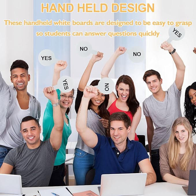 50 Pieces Dry Erase Answer Paddles Handheld Double Sided Paddles Mini White Boards Small White Board Dry Erase Signs Auction Paddles for Students Classroom Voting Bridal Shower Games
