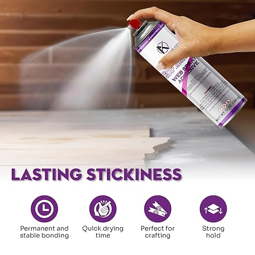 AK TRADING CO. Professional Quality General Multipurpose Spray Adhesive, 12-Ounce for Acoustic Panels & Craft Upholstery Foam Adhesive & Fabric Glue