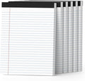 AILZFEI 300 Sheets White Legal Pads 8.5 x 11 Wide Ruled 6 Pack Notebook Paper Note Pad 50 Sheets per Notepad Perforated Writing Pad Study Back 8x11 Pads of Paper