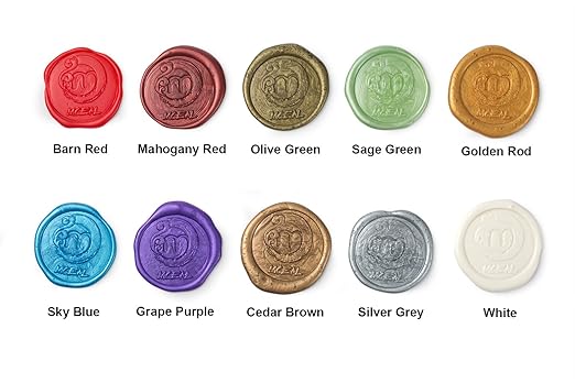 Mceal Sealing Wax Stick with Wick Flower De Luce of France Retro 10 Pieces Pack(Grape Purple)