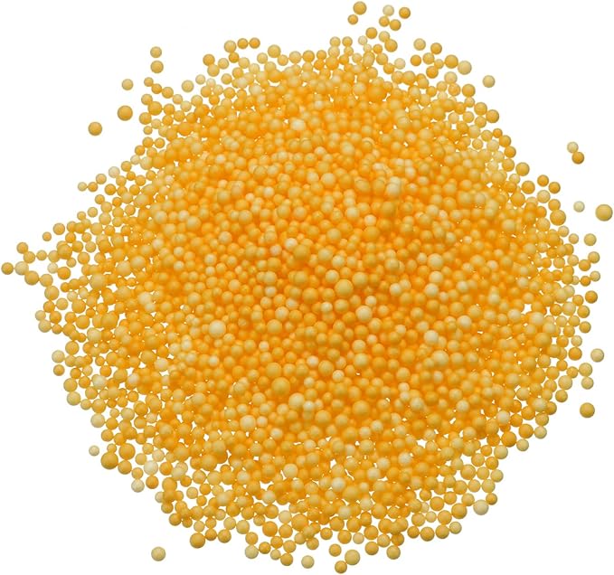 MECCANIXITY Foam Beads Foam Balls 2-3mm for Wedding and Party Decorations, Tiny Packing Balls, Arts DIY Crafts Supplies (Dark Yellow,1 Pack Approx 8000pcs)
