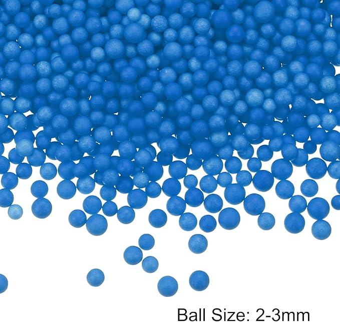 MECCANIXITY Foam Beads Foam Balls 2-3mm for Wedding and Party Decorations, Tiny Packing Balls, Arts DIY Crafts Supplies (Lake Blue,1 Pack Approx 8000pcs)